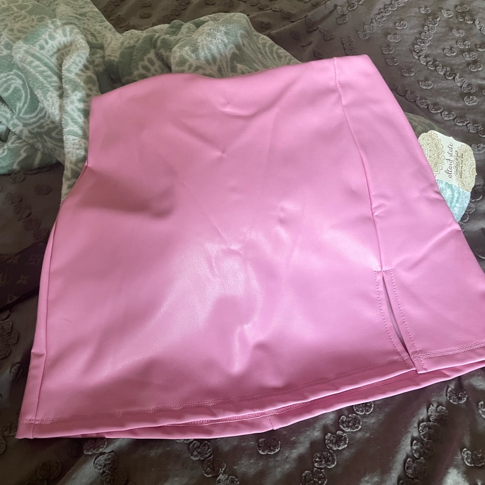 Altar’d State Light Pink High Rise Leather Skirt with tags.